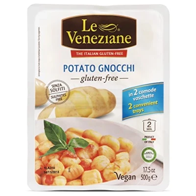 Abbildung von 12x Le veneziane Gnocchi di patate UHT senza glutine, gluten free Kartoffel gnocchi, glutenfrei 500g + Italian Gourmet polpa 400g