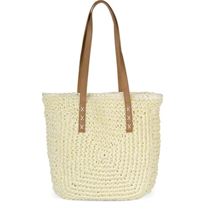 Abbildung von styleBREAKER Schultertasche Papierstroh Basttasche (1 tlg)