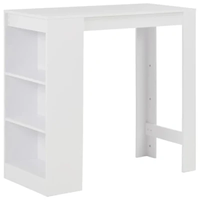 Abbildung von vidaXL Bartisch mit 3 stufigem Regal Bartresen Stehtisch Tisch Tresentisch Bistrotisch Küchentheke Frühstückstisch Küchentisch Weiß 110x50x103cm
