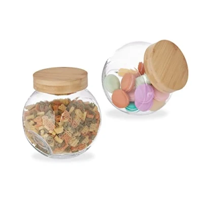 Abbildung von relaxdays Vorratsglas Bonbonglas 2er Set, Glas