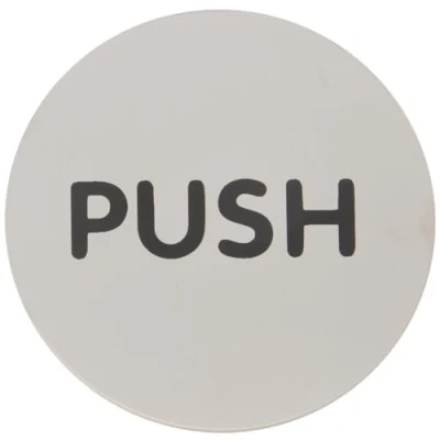Abbildung von Durable Türschild Picto rund &#039;Push&#039; 65mm metallic silber