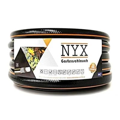Abbildung von Gartenschlauch 3/4&quot; NYX Premium 10 Jahre Garantie 4 lagig Wasserschlauch Bewässerungsschlauch schwarz/orange (30)
