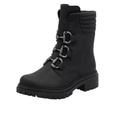 Abbildung von Rieker Winterstiefelette, Winterboots, Bikerboots, Blockabsatz, mit gepolstertem Schaftrand
