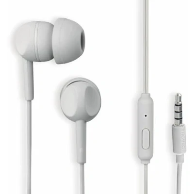 Abbildung von Thomson In Ear Kopfhörer mit Kabel und Geräuschunterdrückung, Mikrofon, Grau (Geräuschisolierung, Headset, Telefonfunktion, Rufannahmetaste)