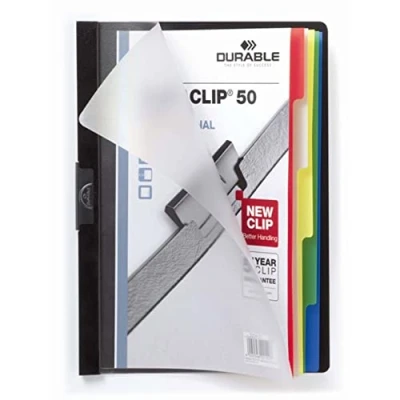 Abbildung von Durable Klemm Mappe Duraclip Original 50 Index mit Register, 25 Stück, schwarz, 223401
