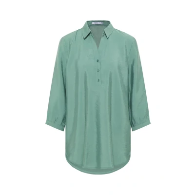 Abbildung von CECIL Damen 3412016 Lange Bluse in Unifarbe, Jewel Green, XS