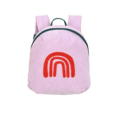 Abbildung von LÄSSIG Kleiner Kinderrucksack für Kita Kindertasche Krippenrucksack mit Brustgurt, 20 x 9.5 24 cm, 3,5 L/Tiny Backpack Cord Rainbow lilac