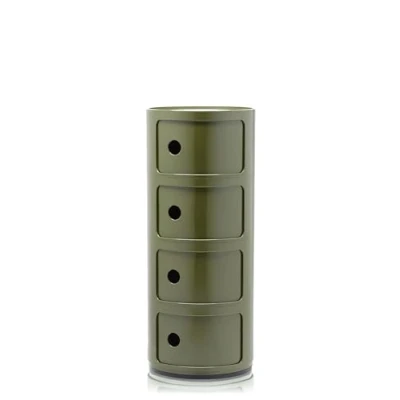 Abbildung von Kartell Componibili, 4 Elements, Grün, Runde Basis