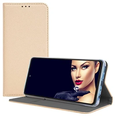 Abbildung von mtb more energy® Klapphülle Smart Magnet kompatibel mit Samsung Galaxy S25 Ultra Gold Bookstyle Klapp Cover Wallet Case