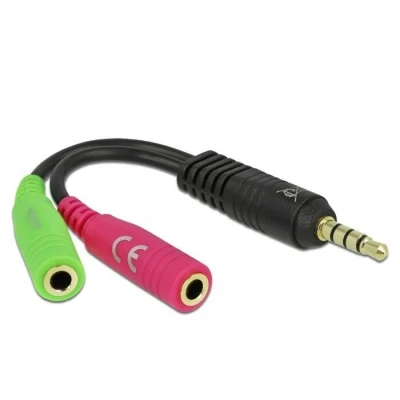 Abbildung von Delock Adapterkabel Klinke 3,5 mm 4 Pin St &gt; 2x Buchse