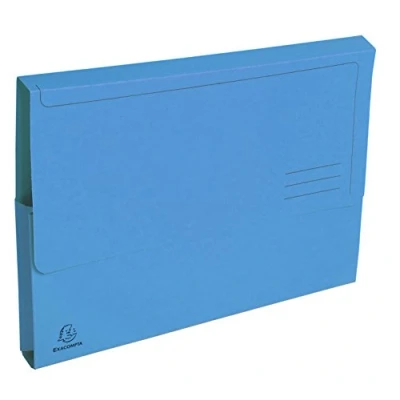 Abbildung von Exacompta 47672E 50er Pack Recycling Aktenmappen Forever mit Verschlußklappe für DIN A4 Blauer Engel Sammelmappe Dokumentenmappe Einschlagmappe blau