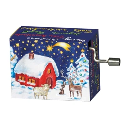 Abbildung von Fridolin Spieluhr Kurbel Spieldose Melodie: We wish you a merry Christmas, (Set, 1 tlg), auf Resonanzboden montiert