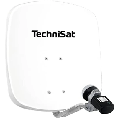 Abbildung von TechniSat DIGIDISH 45 Satelliten Schüssel für 1 Teilnehmer (45 cm kleine Sat Anlage Komplettset mit Wandhalterung und Satfinder V/H LNB) weiß