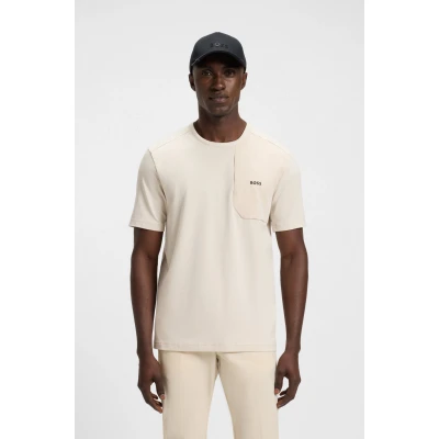 Abbildung von BOSS TEE Glamping Tshirt basic, Herren, Größe: Large, Open beige