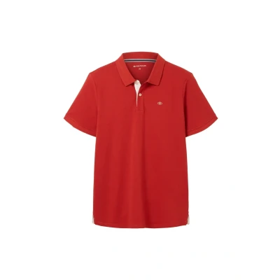 Abbildung von TOM Tailor WITH Contrast Poloshirt, Herren, Größe: XXL, Velvet red