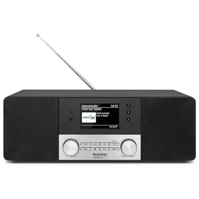 Abbildung von TechniSat DIGITRADIO 4 IR Stereo Internetradio (DAB+, UKW, Bluetooth Audiostreaming, Kopfhöreranschluss, AUX Eingang, Wecktimer, TFT Display, 20 Watt RMS, Elac Lautsprecher, Made in Germany) schwarz