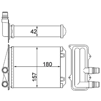 Abbildung von MAHLE ORIGINAL AH 246 000S Wärmetauscher OPEL: Vivaro A Combi, Kastenwagen