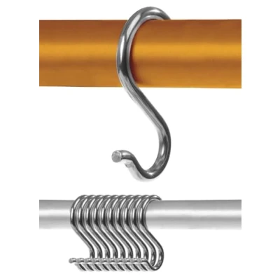 Abbildung von Menz S Haken aus Edelstahl im 10er Set Solide zum Einhängen, rostfreie Küchenhaken, praktische Aufhängehaken, flexibel verwendbare Metallhaken Einhängen