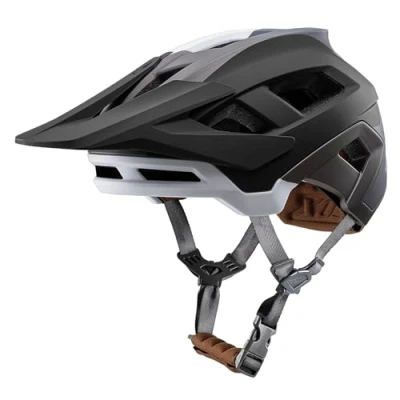 Abbildung von Fahrradhelm Mountainbike Helm MTB Helme Visier Verstellbar für Herren Damen Erwachsene Jugend (Schwarz grau, L(58 62cm))