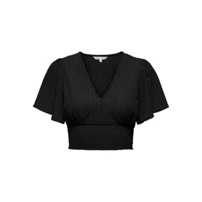 Abbildung von ONLY Onlhannah Smock Tshirt basic, Damen, Größe: Medium, Black