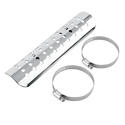 Abbildung von hitzeschutzblech auspuff,auspuffblende motorrad,Abgasschalldämpfer Hitzeschild, Universal Motorradloch Hitzeschild Gerade Abgasrohrabdeckung Rohr Motorrad Hitzeschutzabdeckung (Silber)