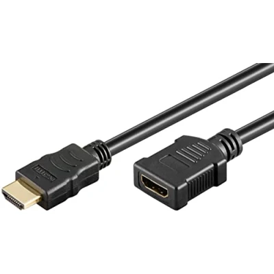 Abbildung von goobay HDMI High Speed Verlängerungskabel mit Ethernet (4K@60Hz) / Stecker auf Buchse Kabel/UHD Extender für PS5/Xbox/Laptop/Monitor usw. 1,5 Meter, 61308
