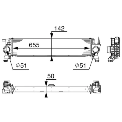 Abbildung von MAHLE ORIGINAL CI 153 000P Ladeluftkühler MERCEDES BENZ: Vito Tourer, Mixto