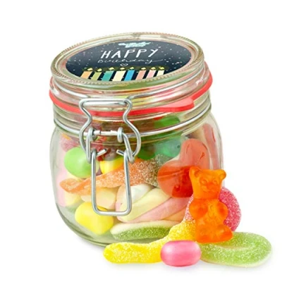 Abbildung von Kleines Happy Birthday Glas 320 g toller Süßigkeiten Mix zum Verschenken, süße Geschenk Idee Geburtstag