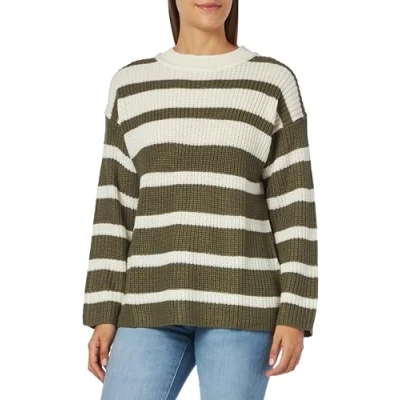 Abbildung von JDY Gestreifter Strickpullover, Damen, Größe: Large, Eggnog