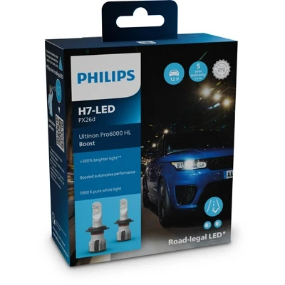 Abbildung von Philips KFZ Ersatzleuchte Automotive 11972U60BX2 LED Leuchtmittel Ultinon Pro6000 H7 12