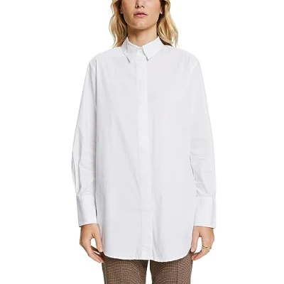 Abbildung von Esprit COT Plaine BLOU Hemdbluse, Damen, Größe: 38, White