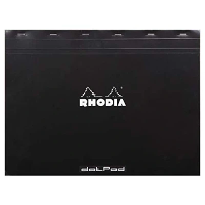Abbildung von Rhodia 38559C Notizblock DotPad (42 x 31,8 cm, 80 Blatt, g, mikroperforiert) 1 Stück schwarz