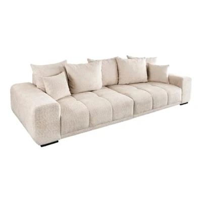 Abbildung von riess ambiente Big Sofa ELEGANCIA 285cm champagner beige, Einzelartikel 1 Teile, XXL Couch · Bouclé mit Federkern inkl. Kissen Modern Design