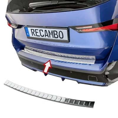 Abbildung von RECAMBO Ladekantenschutz Edelstahl kompatibel für BMW X1 iX1 Typ U11 BJ ab 2022 Hochglanz poliert, Chrom Look Styling und Schutz die Stoßstange