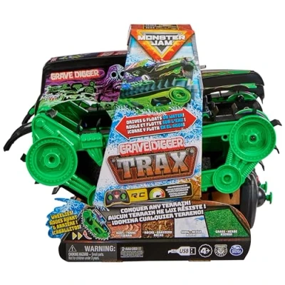 Abbildung von Spin Master RC Monstertruck Monster Jam Grave Digger Trax, All Terrain geländegängig an Land und im Wasser