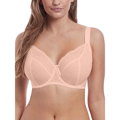 Abbildung von Freya Damen Women&#039;s Fancies Underwire Balcony K Cup Bra Stiefe BH, Undurchsichtige, Natürliches Beige, 34JJ