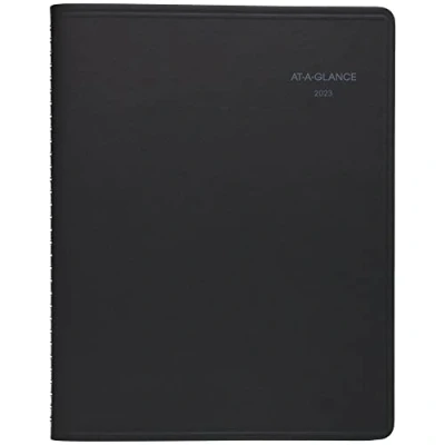 Abbildung von AT A GLANCE Monatsplaner 2023, QuickNotes, 21,6 x 27,9 cm, groß, monatliche Registerkarten, Tasche, Schwarz (760605)