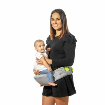 Abbildung von InnovaGoods Ergonomische Babytrage mit 2 Taschen, 3 Tragepositionen und einfacher Reinigung, Atmungsaktiv, Rutschfest, Baumwolle, Bunt