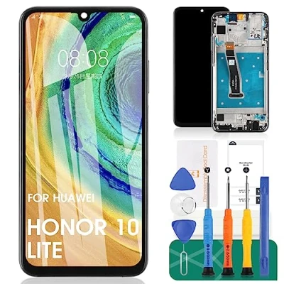 Abbildung von für Huawei Honor 10 Lite LCD Display 10i / 20i 20 Bildschirmersatz HRY LX1 Touchscreen Sensor Digitizer Assembly (Schwarz mit Rahmen)