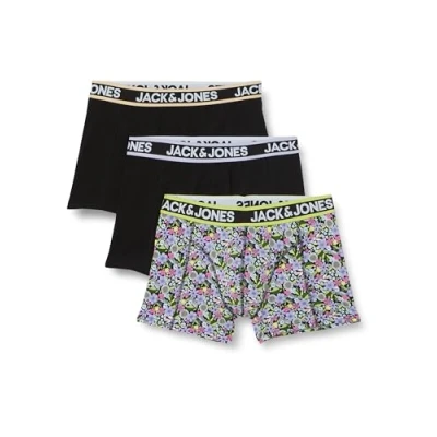 Abbildung von Jack &amp; Jones Jacflaw Trunks 3 PACK Panties, Herren, Größe: Small, Wild lime packblack/black