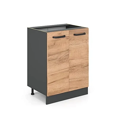 Abbildung von Vicco Unterschrank R Line, Goldkraft Eiche/Anthrazit, 60 cm ohne Arbeitsplatte