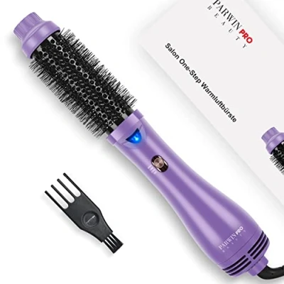 Abbildung von PARWIN PRO BEAUTY Warmluftbürste Ergonomisches in 1 Ionen Rundbürste für Trocknen, Glätten und Volumen, Keramikbeschichtung glänzendes Finish mit Heiz Gebläsestufen