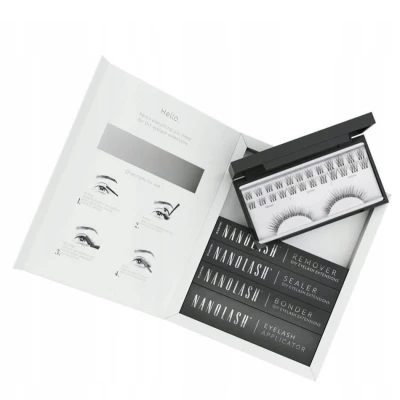 Abbildung von Set zur cluster Wimpern DIY Wimpernverlängerung zu Hause Nanolash komplettes Extension House, 36 Wimpernsegmente + Bonder Sealer Remover Applikator (INNOCENT)