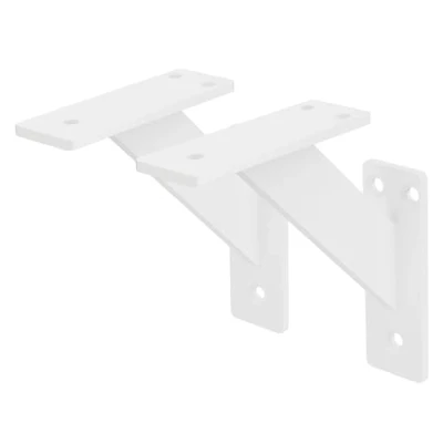 Abbildung von ML Design 2 Stück Regalhalterung 120x120 mm, Weiß, Aluminium, Schwebende Regalhalterungen, Regalwinkel, Wandhalterung für Regalbrett, Regalträger Wandmontage, Wandregal Wandkonsole Regalstütze