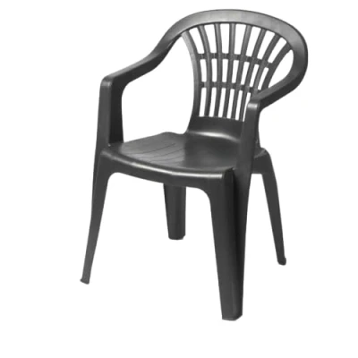 Abbildung von Ipae Progarden Gartenstuhl Monoblock Anthrazit Stapelstuhl Bistrostuhl Balkonstuhl