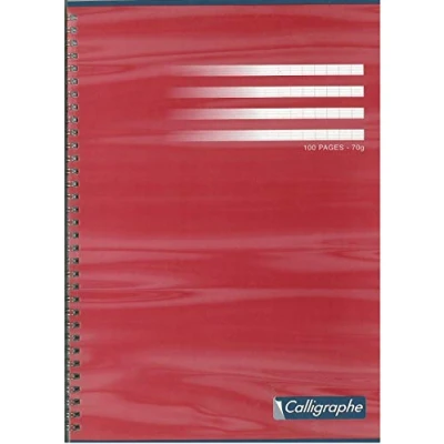 Abbildung von Clairefontaine 2406C Packung mit 10 Heften Calligraphe Spiralbindung DINA4, französische Lineatur, 50 Blatt, 70g, farbig sortiert, 1 Pack