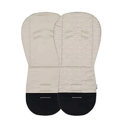 Abbildung von Petite&amp;Mars Foamy memory foam liner * Sitzeinlage Universal Sitzauflage für Kinderwagen, Buggy Anti Stoß Baumwolle (Beige Whale)