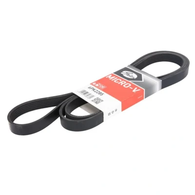 Abbildung von GATES Micro V 6PK2285 Keilrippenriemen 2285 6 Polyester, EPDM (Ethylen Propylen Dien Kautschuk) MERCEDES BENZ: W124 Limousine, Viano, SL Cabrio
