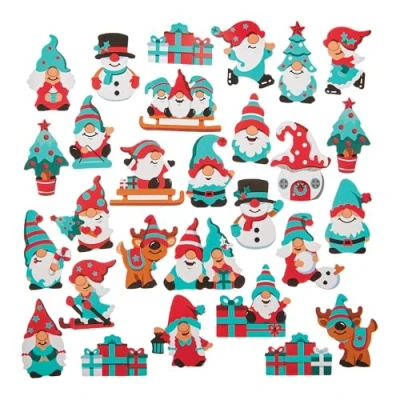 Abbildung von Baker Ross FN320 Christmas Gonk Foam Stickers Packung mit 150 Aufklebern, Weihnachtsaufkleber für Kinder