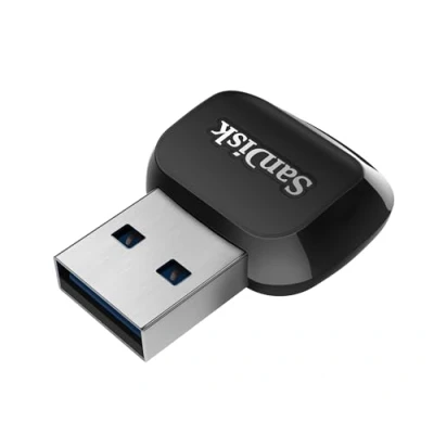 Abbildung von SanDisk QuickFlow microSD UHS I Kartenlesegerät mit USB A Anschluss, bis zu 250 MB/s Lese und 150 Schreibgeschwindigkeiten, 3.2 Gen 1
